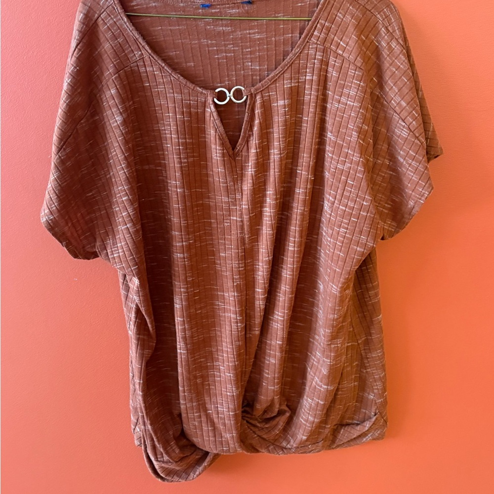 Apt. 9 Brown Textured Women's Blouse